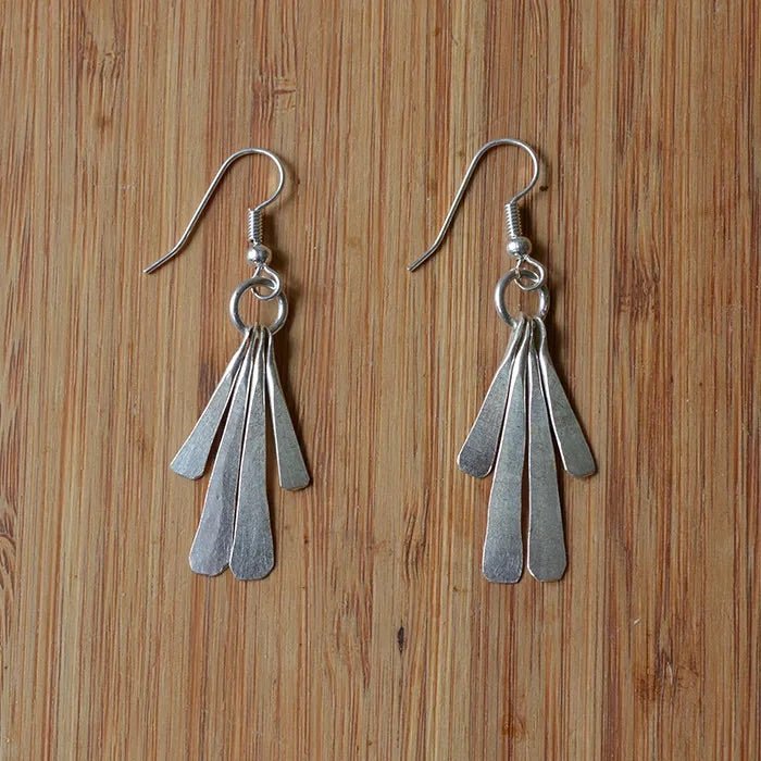 Silver Plated Four Petal Earrings - JEMS64 - Uneeka