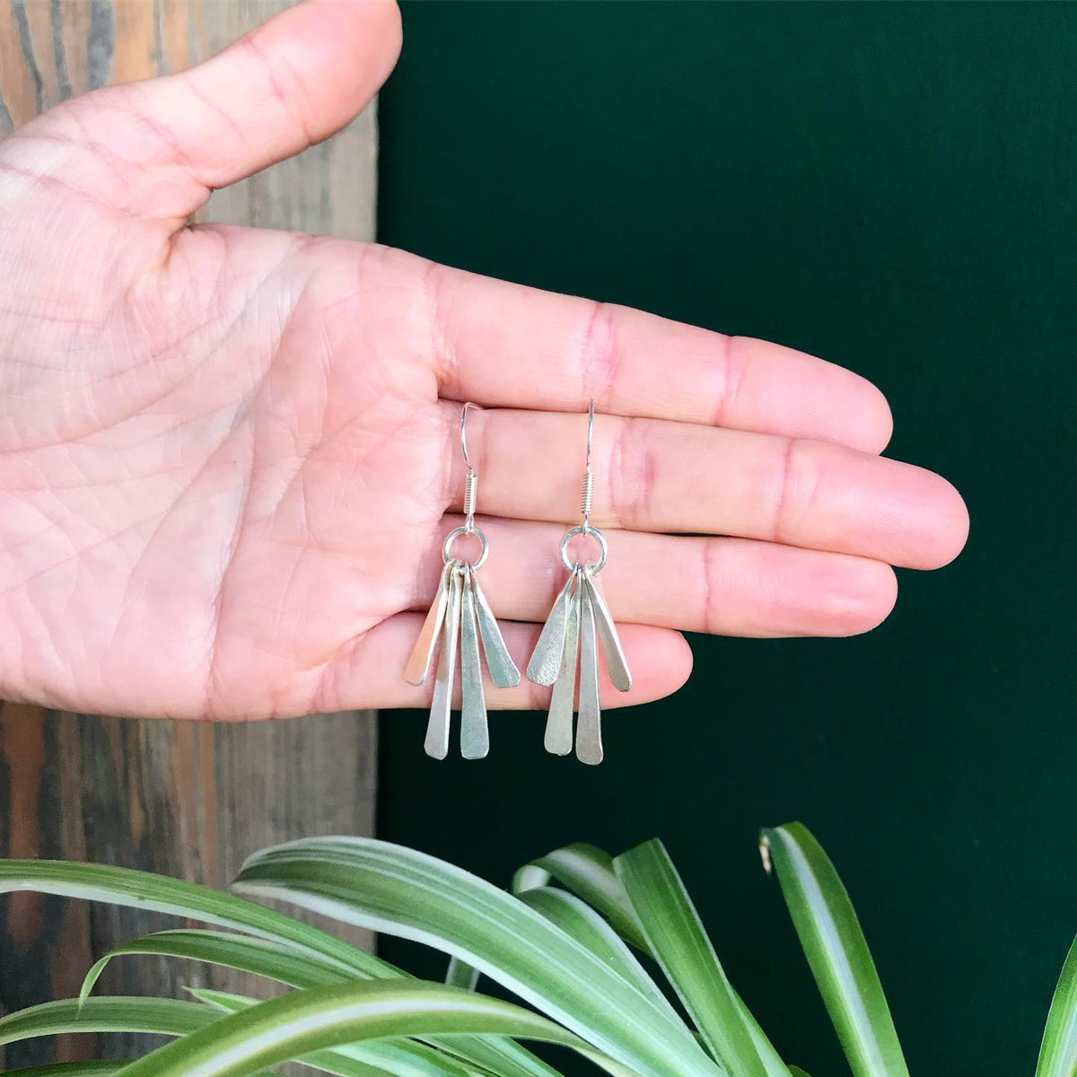 Silver Plated Four Petal Earrings - JEMS64 - Uneeka