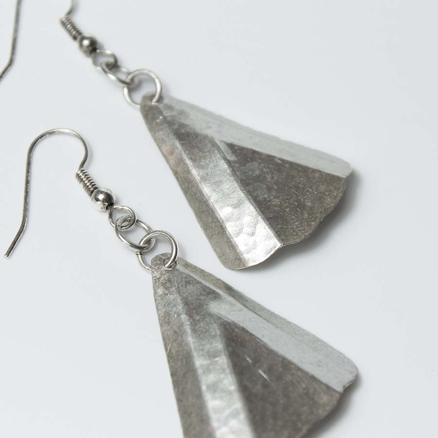 Silver Plated Medium Fan Earrings - JEMS54 - Uneeka