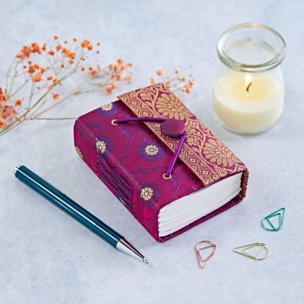Small Bright Colour Sari Journal - SNB5 - PU - Uneeka