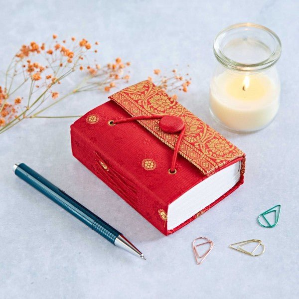 Small Bright Colour Sari Journal - SNB5 - RD - Uneeka