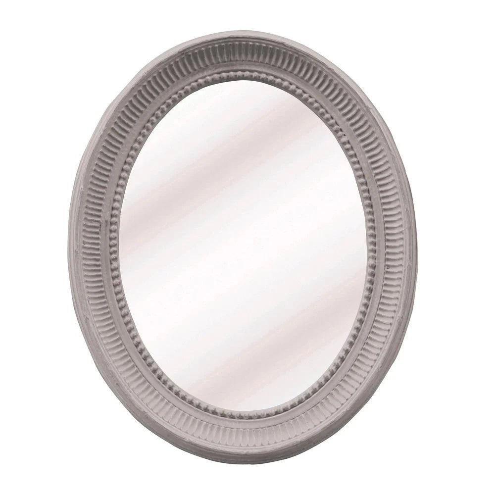 Soft Grey Carved Detail Mirror - S9216 - Uneeka