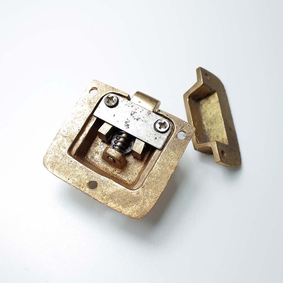 Solid Brass Cupboard Catch With Round Knob - 01.350D.SB.50 - Uneeka