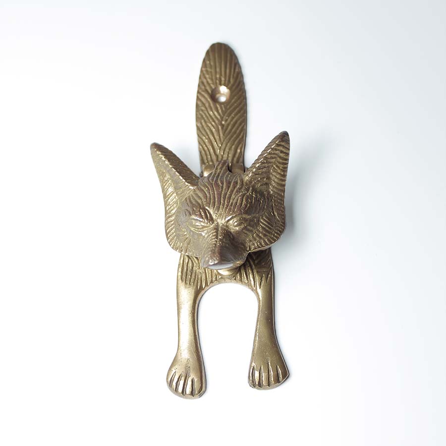 Solid Brass Fox Door Knocker - 01.357.SB.FOX - Uneeka