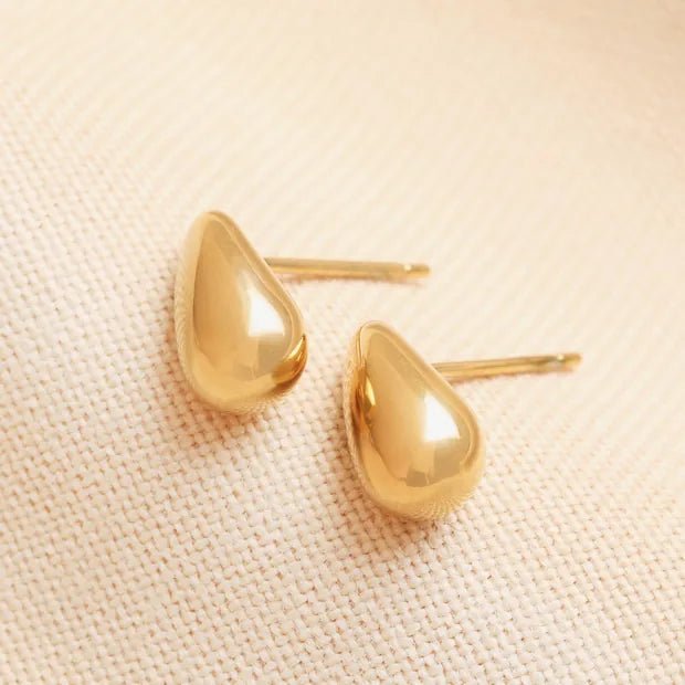 Stainless Steel Mini Teardrop Stud Earrings - 74522 - Uneeka