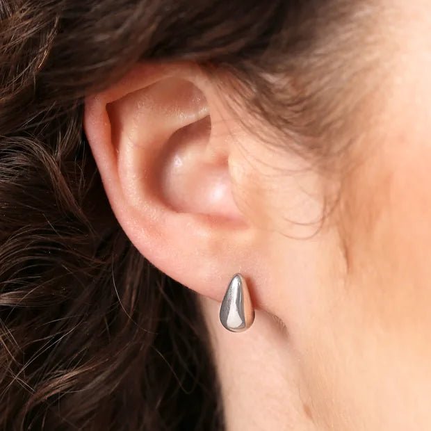 Stainless Steel Mini Teardrop Stud Earrings - 74525 - Uneeka