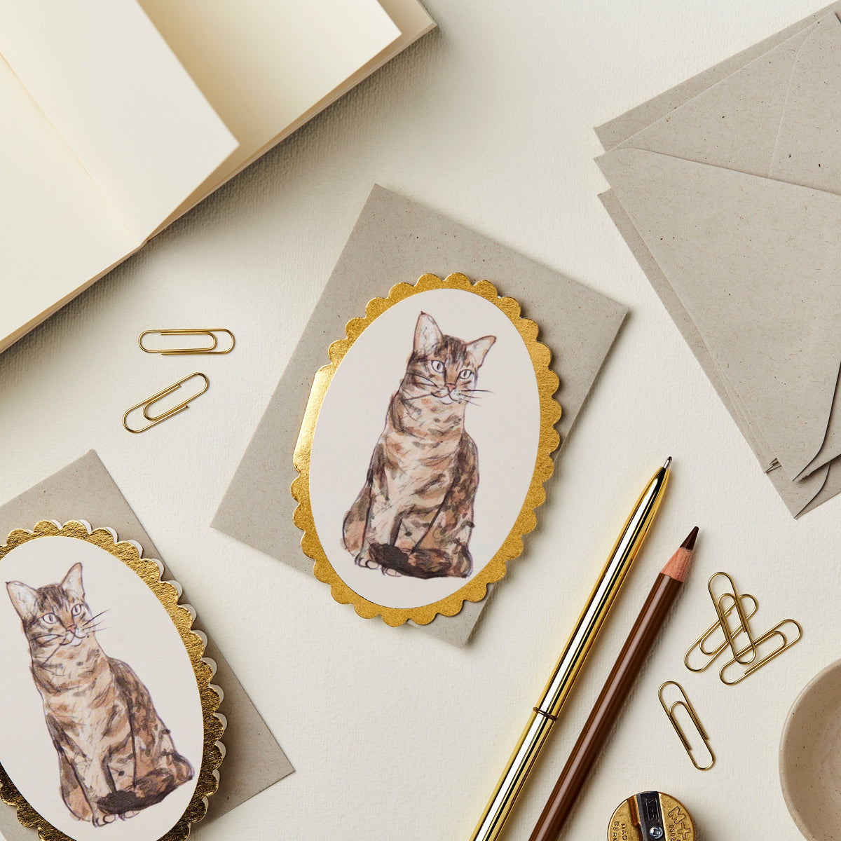 Tabby Cat Mini Card - WAN MC10 - Uneeka