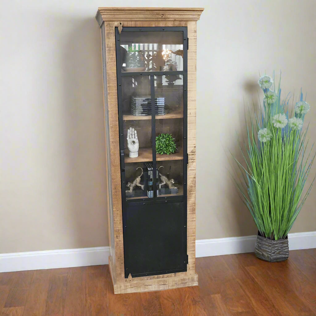 Tall Industrial Wood & Metal Cabinet - 8153 - Uneeka