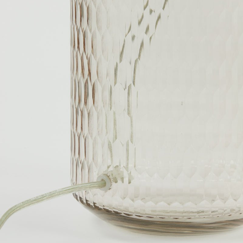 Tall Textured Glass Lamp Base in Light Pink - 8303495 - Uneeka