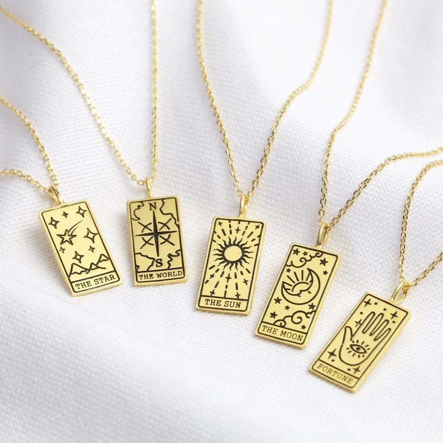 The Moon' Tarot Card Pendant Necklace - 38616 - Uneeka