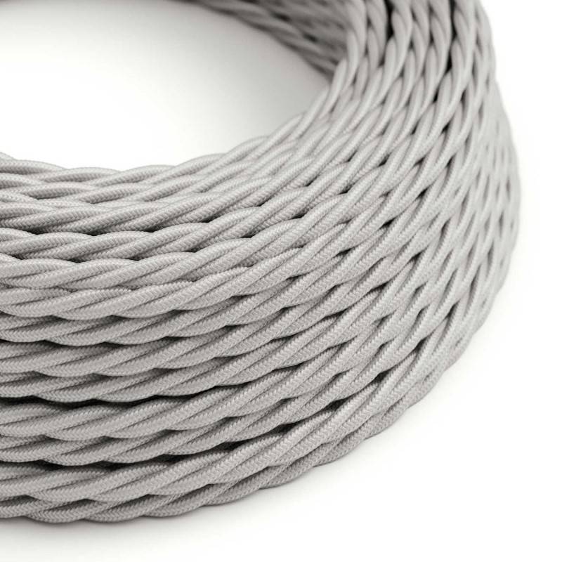 Twisted 3 Core Electrical Cable Covered with Rayon in Silver - XZ3TM02 - Uneeka