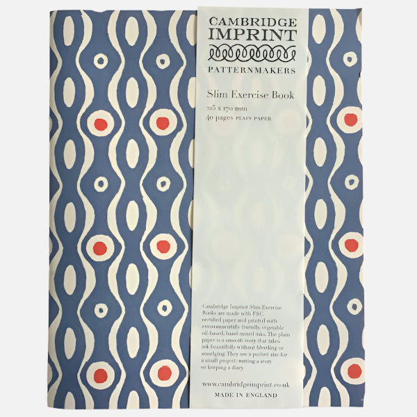 Wavy Style Red Dot Plain Paper Slim Exercise Book - EXB PER cornflower - Uneeka