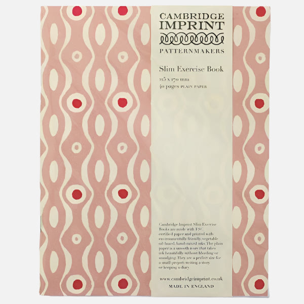 Wavy Style Red Dot Plain Paper Slim Exercise Book - EXB PER pink - Uneeka