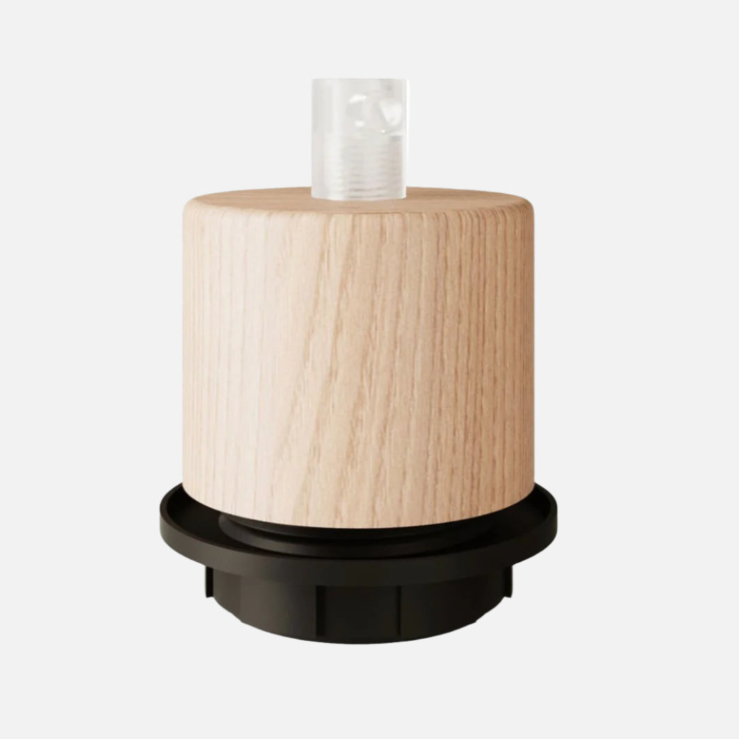 Wooden E27 Cylindrical Threaded Lamp Holder Kit - KBL3110 - Uneeka