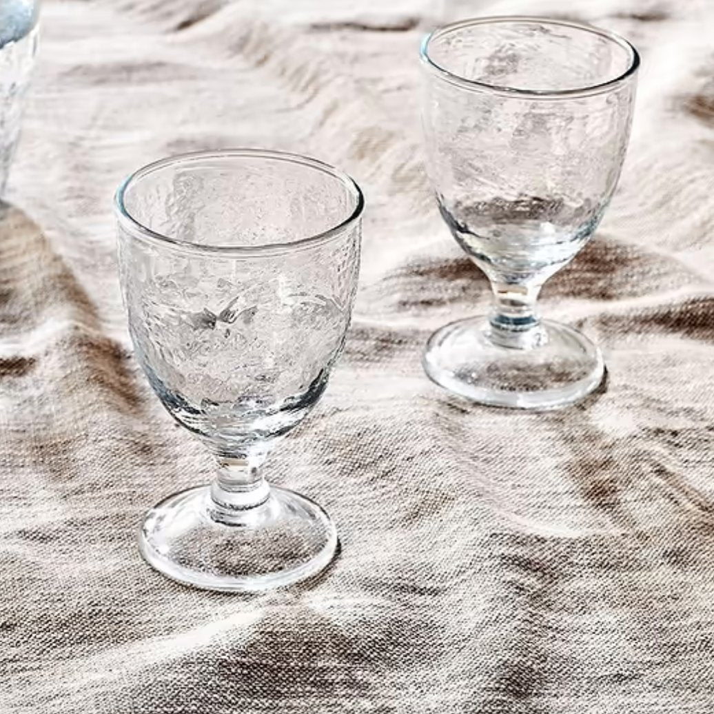 Yala Hammered Clear Wine Glass - YW0101 - Uneeka