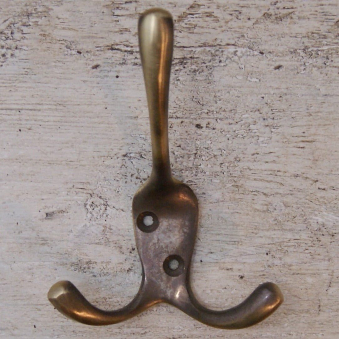 Antique Solid Brass Triple Coat Hook* - 49.336.AB.115 - Uneeka