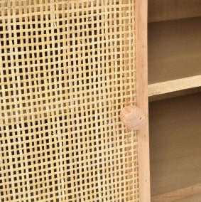 Rustic TV Unit with Sliding Doors